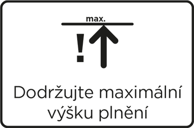 Maximale Füllhöhe einhalten