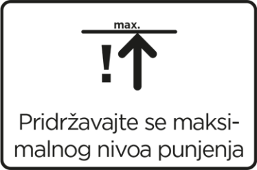 Maximale Füllhöhe einhalten